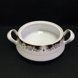 Супница "Fine Porcelain" на 2 л, фарфор, позолота. Китай.. Картинка 1